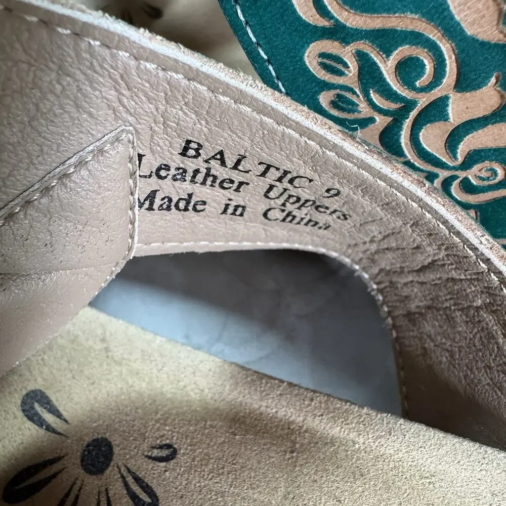 Elite By Corky’s Sandals 9 Womens Hippie Boho Adjustable Strap Artsy Tropical - Picture 6 of 8